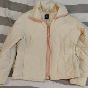 French Cuff Cream Quilted Puffer Jacket